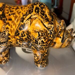 Ceramic Rhino figurine/ statue 9 x 5